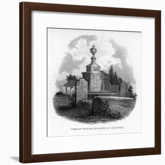 The Tomb of William Hogarth at Chiswick, 1840-null-Framed Giclee Print