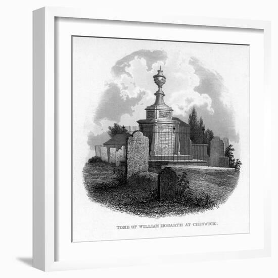 The Tomb of William Hogarth at Chiswick, 1840-null-Framed Giclee Print