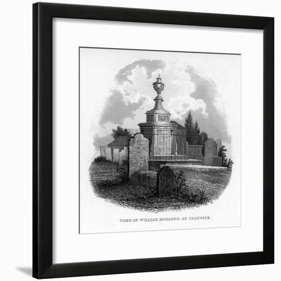 The Tomb of William Hogarth at Chiswick, 1840-null-Framed Giclee Print