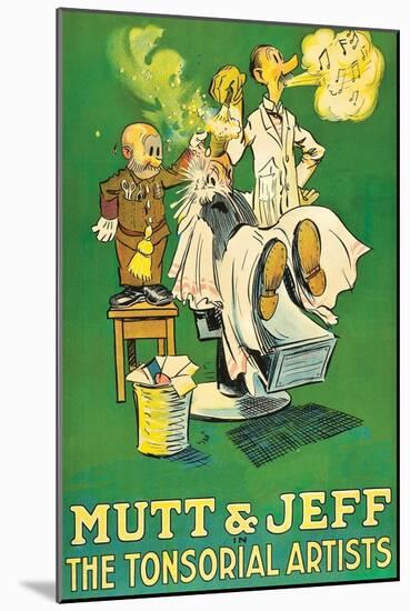 The Tonsorial Artists, Mutt and Jeff-null-Mounted Art Print
