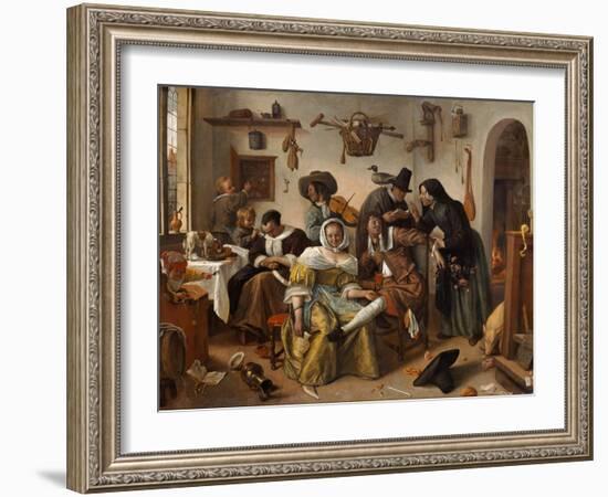 The Topsy-Turvy World (In Weelde Siet To), 1663-Jan Havicksz Steen-Framed Giclee Print