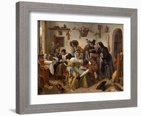 The Topsy-Turvy World (In Weelde Siet To), 1663-Jan Havicksz Steen-Framed Giclee Print