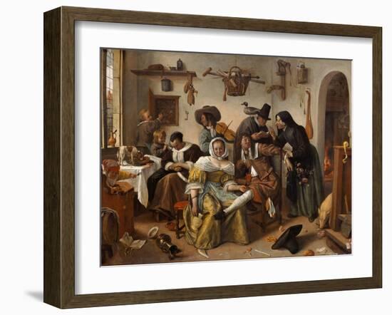 The Topsy-Turvy World (In Weelde Siet To), 1663-Jan Havicksz Steen-Framed Giclee Print