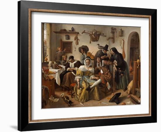 The Topsy-Turvy World (In Weelde Siet To), 1663-Jan Havicksz Steen-Framed Giclee Print