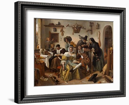 The Topsy-Turvy World (In Weelde Siet To), 1663-Jan Havicksz Steen-Framed Giclee Print