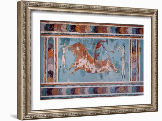 The Toreador Fresco, Knossos Palace, Crete, circa 1500 BC-null-Framed Giclee Print