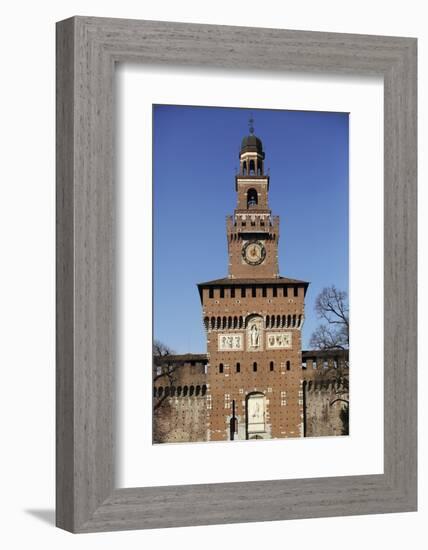 The Torre Del Filarete Clock Tower at the 15th Century Sforza Castle (Castello Sforzesco)-Stuart Forster-Framed Photographic Print