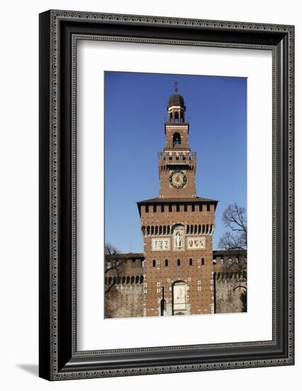 The Torre Del Filarete Clock Tower at the 15th Century Sforza Castle (Castello Sforzesco)-Stuart Forster-Framed Photographic Print