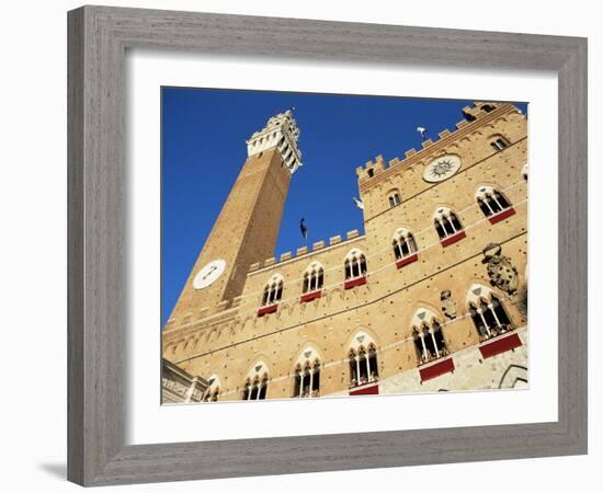 The Torre Del Mangia and Palazzo Pubblico on Palio Day, Siena, Tuscany, Italy-Ruth Tomlinson-Framed Photographic Print