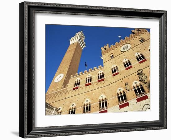 The Torre Del Mangia and Palazzo Pubblico on Palio Day, Siena, Tuscany, Italy-Ruth Tomlinson-Framed Photographic Print