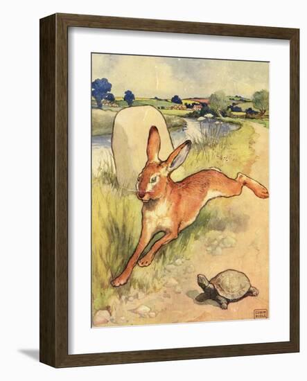 The Tortoise and the Hare from Aesop's Fables, London-John Edwin Noble-Framed Giclee Print