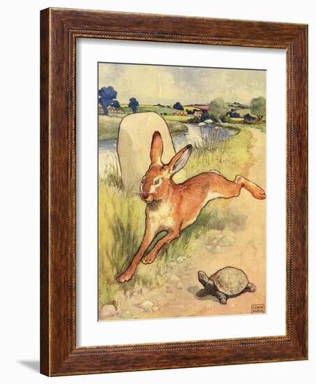 The Tortoise and the Hare from Aesop's Fables, London-John Edwin Noble-Framed Giclee Print