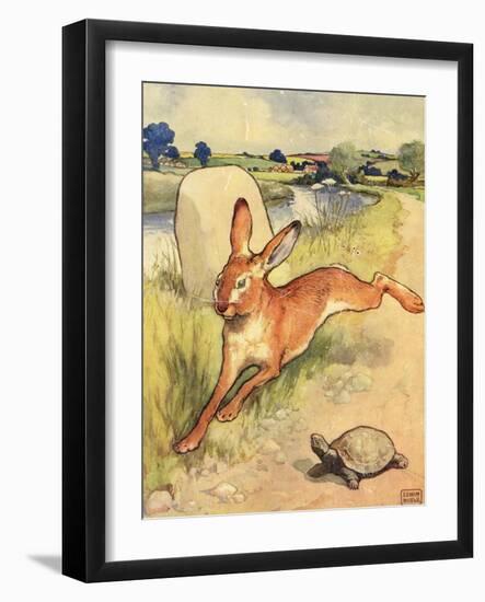 The Tortoise and the Hare from Aesop's Fables, London-John Edwin Noble-Framed Giclee Print