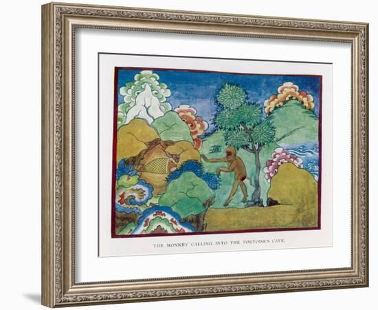 The Tortoise and the Monkey-null-Framed Art Print