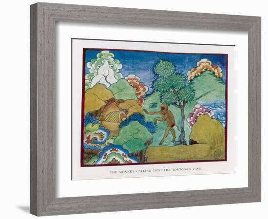 The Tortoise and the Monkey-null-Framed Art Print