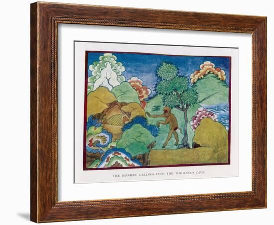 The Tortoise and the Monkey-null-Framed Art Print