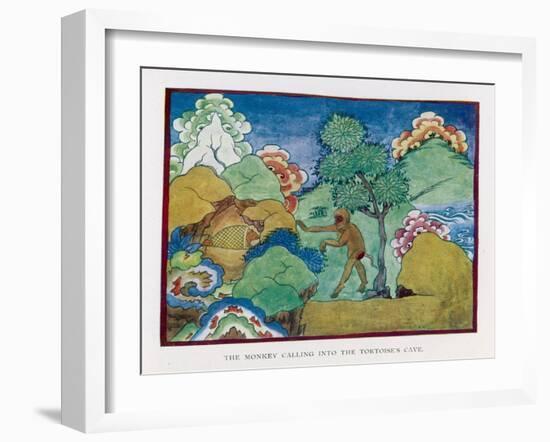 The Tortoise and the Monkey-null-Framed Art Print