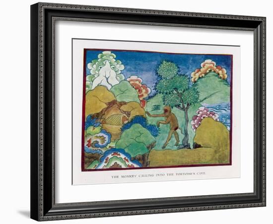 The Tortoise and the Monkey-null-Framed Art Print