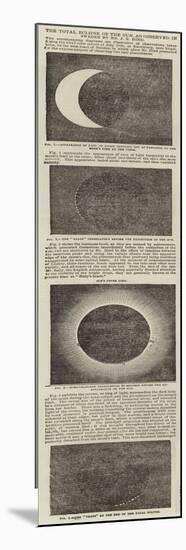 The Total Eclipse of the Sun, as Observed in Sweden by Mr J R Hind-null-Mounted Giclee Print