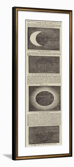 The Total Eclipse of the Sun, as Observed in Sweden by Mr J R Hind-null-Framed Giclee Print