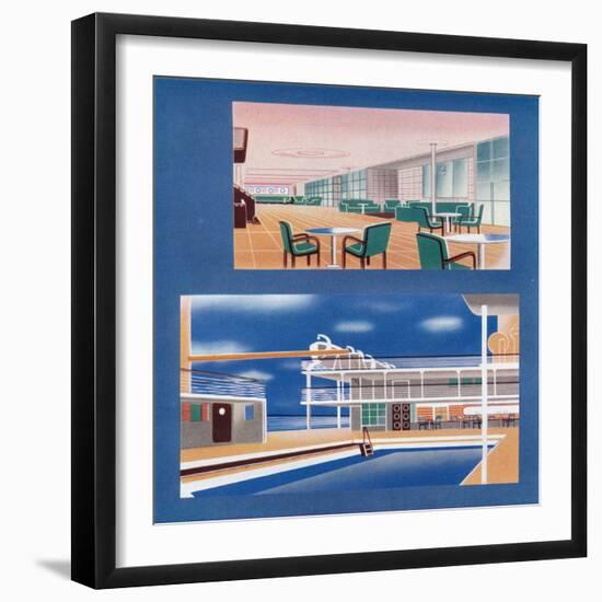 The Tourist Lounge and Swimming Bath of the Rms Orion, 1935-null-Framed Giclee Print