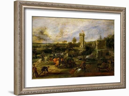 The Tournament (Near the Moat of the Castle of Steen)-Peter Paul Rubens-Framed Giclee Print