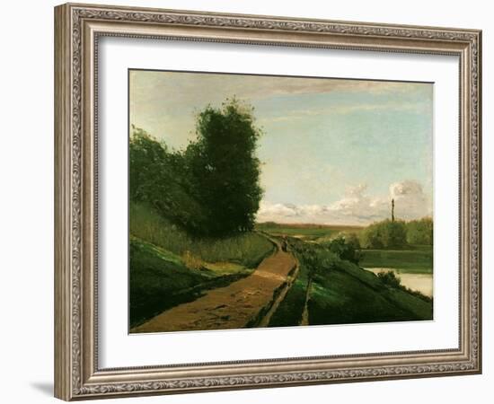 The Tow Path at Bougival, 1864-Camille Pissarro-Framed Giclee Print