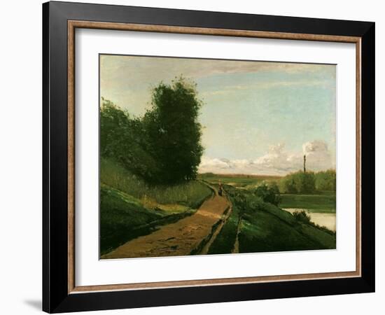 The Tow Path at Bougival, 1864-Camille Pissarro-Framed Giclee Print