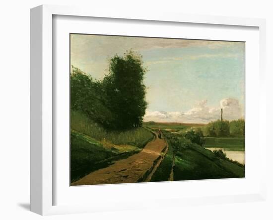 The Tow Path at Bougival, 1864-Camille Pissarro-Framed Giclee Print