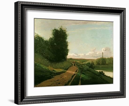 The Tow Path at Bougival, 1864-Camille Pissarro-Framed Giclee Print