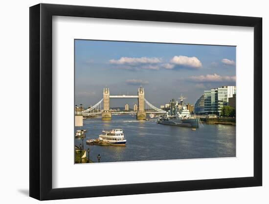 The Tower Bridge and HMS Belfast-Massimo Borchi-Framed Photographic Print