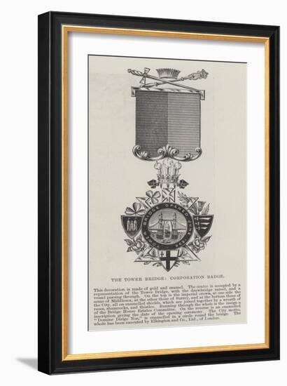 The Tower Bridge, Corporation Badge-null-Framed Giclee Print