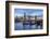 The Tower Bridge in London Seen from the East at Dusk. in the Background-David Bank-Framed Photographic Print