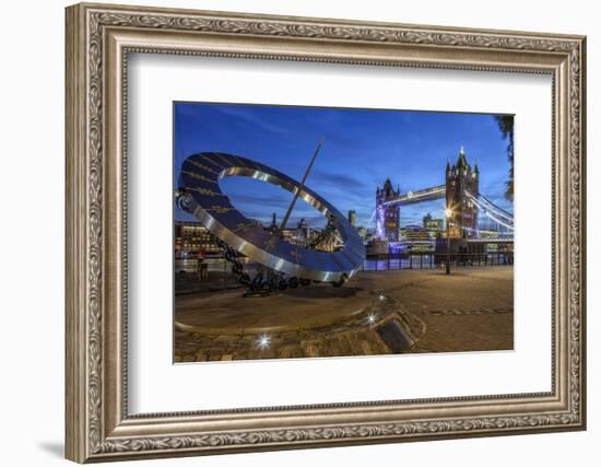 The Tower Bridge in London Seen from the East at Dusk, London, England-David Bank-Framed Photographic Print