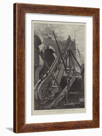 The Tower Bridge, the Progress of the Work-Henri Lanos-Framed Giclee Print