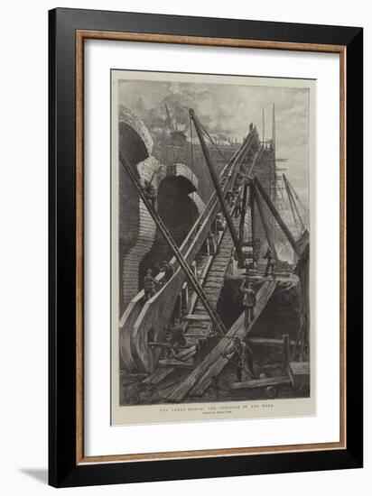 The Tower Bridge, the Progress of the Work-Henri Lanos-Framed Giclee Print