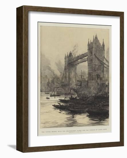 The Tower Bridge, with the Drawbridges Raised for the Passage of Large Ships-William Lionel Wyllie-Framed Giclee Print