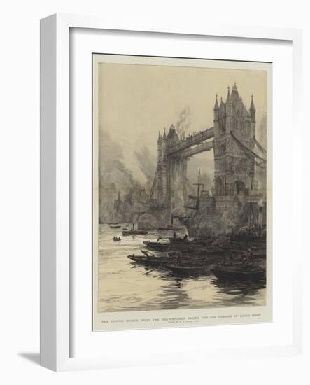 The Tower Bridge, with the Drawbridges Raised for the Passage of Large Ships-William Lionel Wyllie-Framed Giclee Print