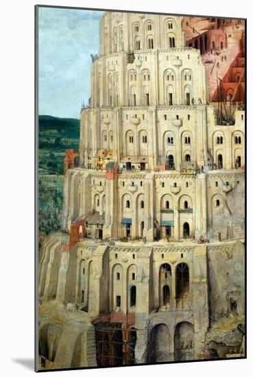 The Tower of Babel, 1563 (Oil on Wood)-Pieter the Elder Brueghel-Mounted Giclee Print