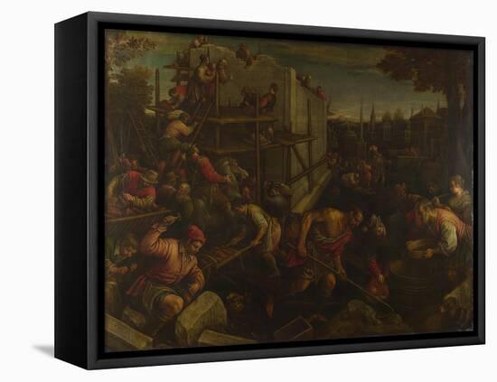 The Tower of Babel, Ca. 1600-Leandro Bassano-Framed Premier Image Canvas