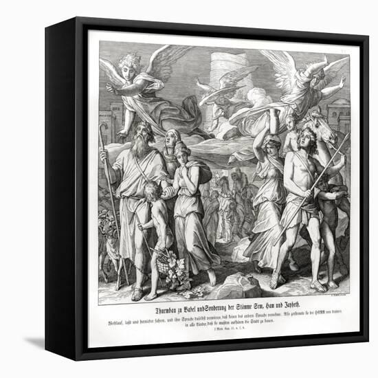 The Tower of Babel, Genesis-Julius Schnorr von Carolsfeld-Framed Premier Image Canvas