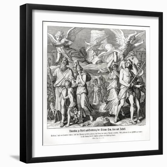 The Tower of Babel, Genesis-Julius Schnorr von Carolsfeld-Framed Giclee Print
