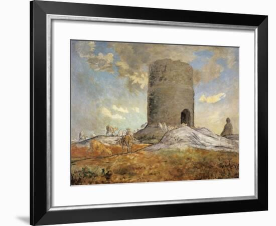 The Tower of Chailly in Barbizon-Jean-François Millet-Framed Giclee Print