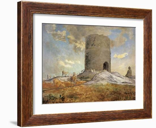 The Tower of Chailly in Barbizon-Jean-François Millet-Framed Giclee Print