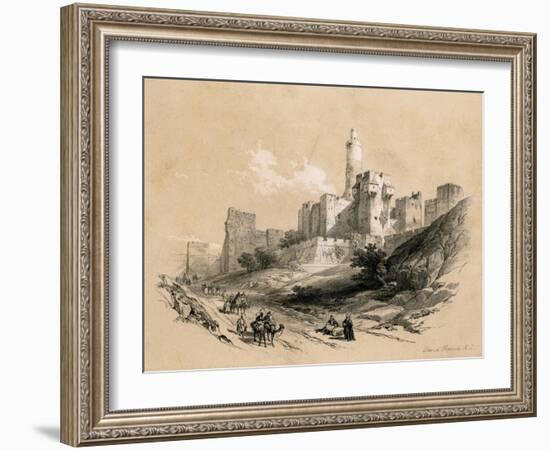 The Tower of David, Jerusalem, Israel, 1855-David Roberts-Framed Giclee Print