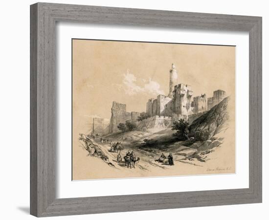 The Tower of David, Jerusalem, Israel, 1855-David Roberts-Framed Giclee Print