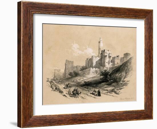 The Tower of David, Jerusalem, Israel, 1855-David Roberts-Framed Giclee Print