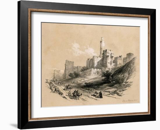 The Tower of David, Jerusalem, Israel, 1855-David Roberts-Framed Giclee Print