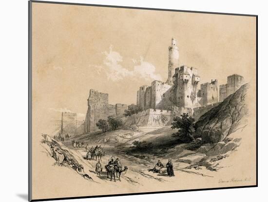 The Tower of David, Jerusalem, Israel, 1855-David Roberts-Mounted Giclee Print