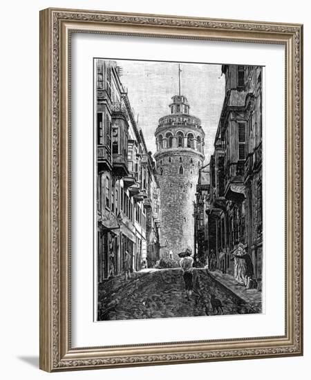 The Tower of Galata, Constantinople, 1900-null-Framed Giclee Print